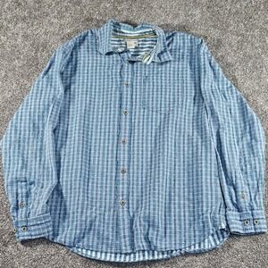 Carbon2Cobalt Button Up Shirt Mens M Blue Plaid Textured Dobby Cotton 133491